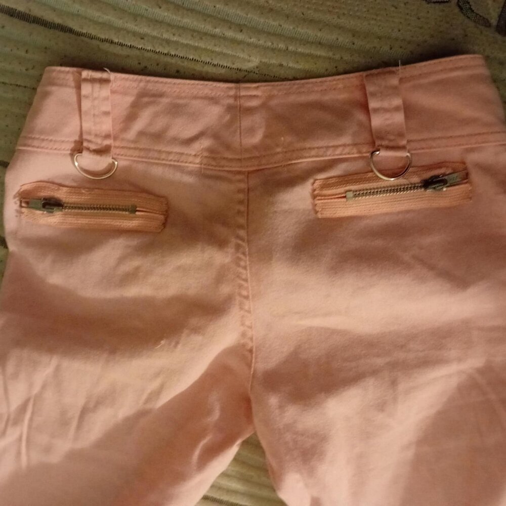 RARE Vintage Y2K Joy Jeans Pink | Low Rise Bondage Zipper Cargo Pants Size S - Picture 3 of 10